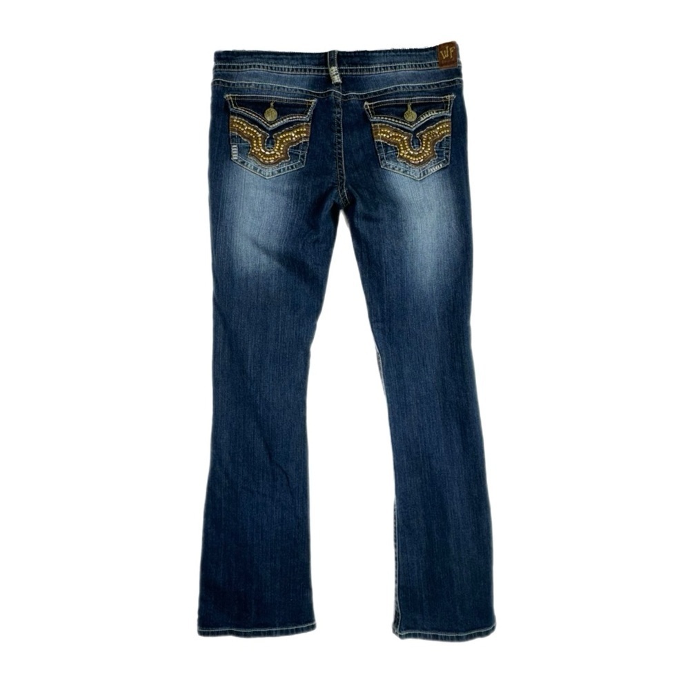 Wallflower Lucious Curvy Skinny Bootcut Heavy Stitch Flap Pocket Jeans - Long